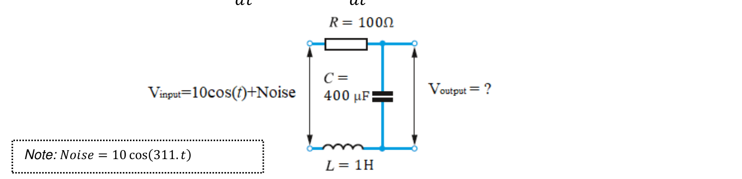 Figure Q3(a): low-pass LRC filter circuit