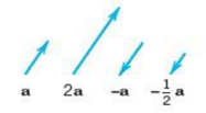 Fig 3.8 Scalar multiplication (multiplication of vectors by scalars (numbers))