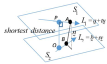Distance between two 3D skew lines