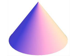 Figure 9.22: A right circular cone with slant height "h" and radius "r"