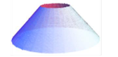 Figure 9.23: A frustum of cone with radii r2 > r1 and slant height "l"